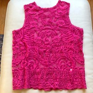 Bananas sheer pink top